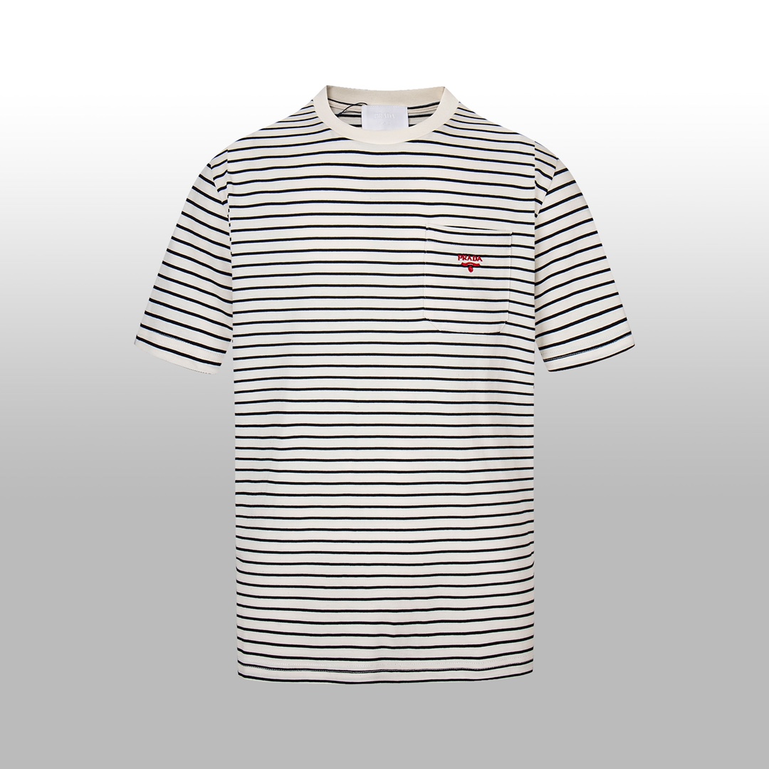 db 高版本
 【PRAD*】新款短袖Tshirt   高级极简系列，时尚条...