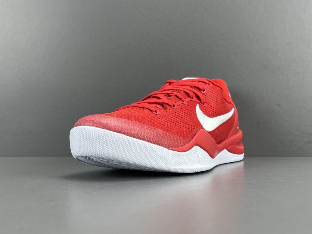 
【科比8】Nike Kobe 8 Protro University Red 圆头系带 网布 低帮 篮