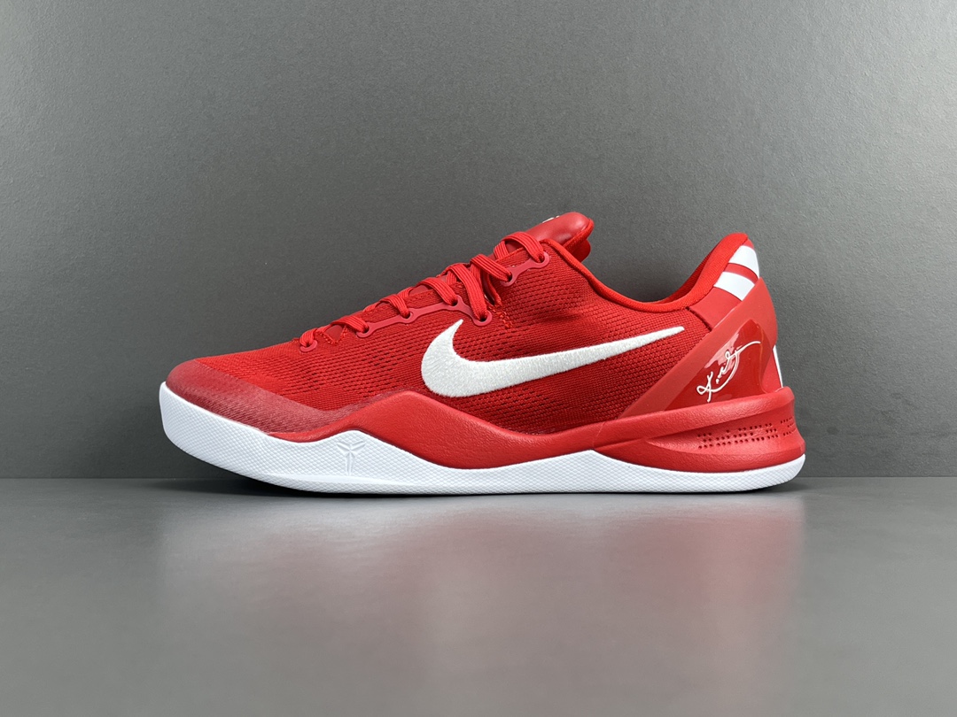
【科比8】Nike Kobe 8 Protro University Red 圆头系带 网布 低帮 篮
