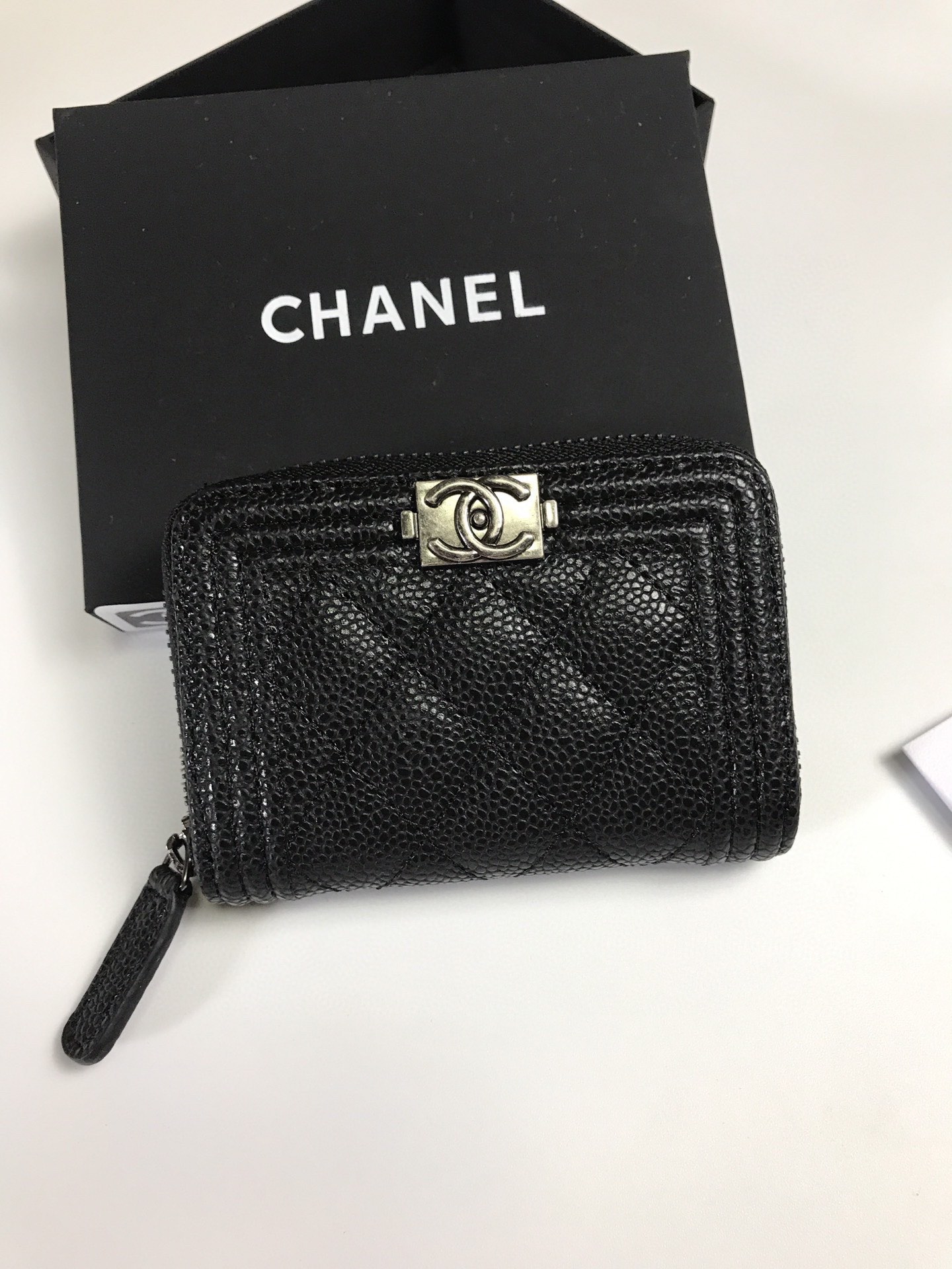 Chanel香奈儿 魚子酱牛皮カードケース 高品質