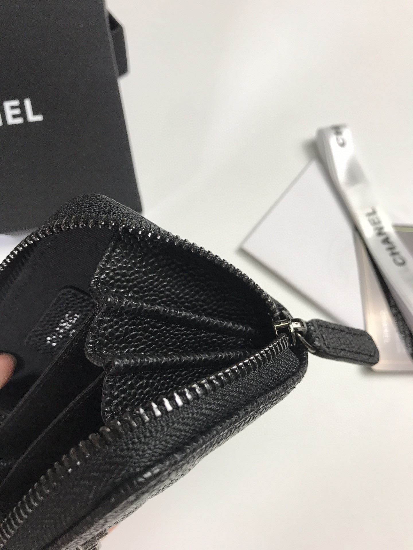 Chanel香奈儿 魚子酱牛皮カードケース 高品質