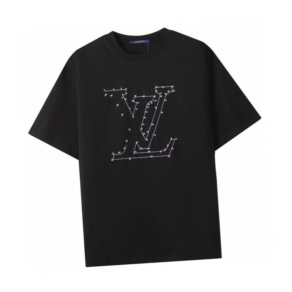 路易威登/Louis Vuitton 夏季新款 星宿字母连线刺绣圆领短袖T恤