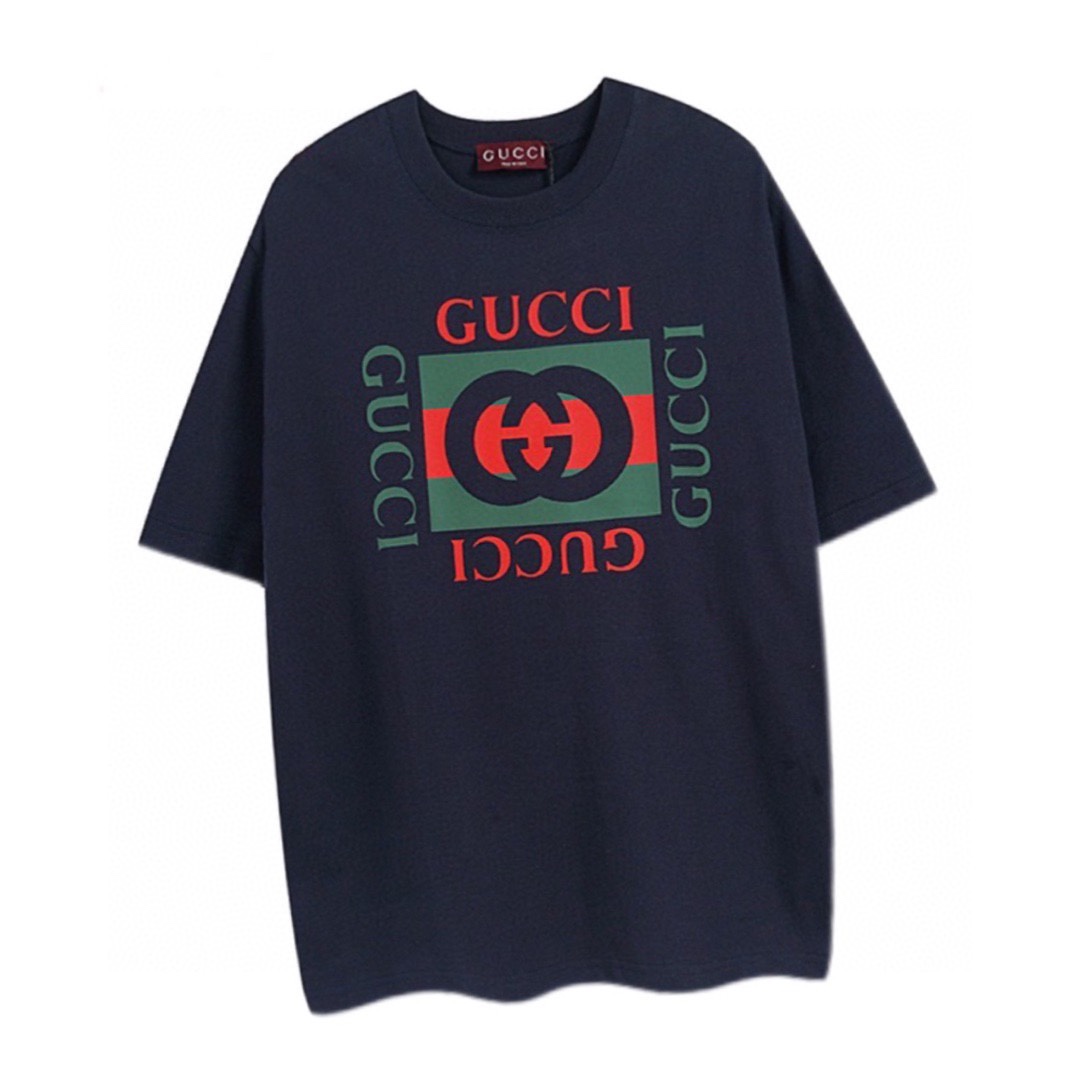 古驰/Gucci 夏季新品 经典字母拼色印花圆领短袖T恤