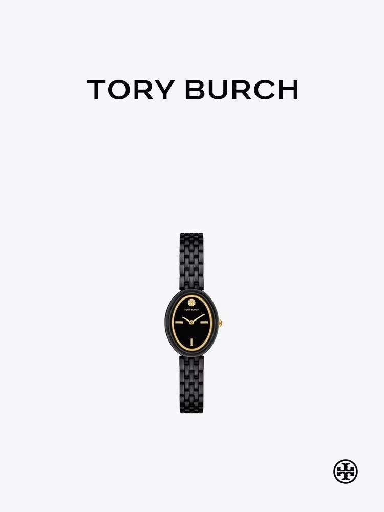 Tory Burch Women's Black & Gold-Tone Stainless Steel Chain-Link Watch TBW6033 2 i1746683479 1252 0