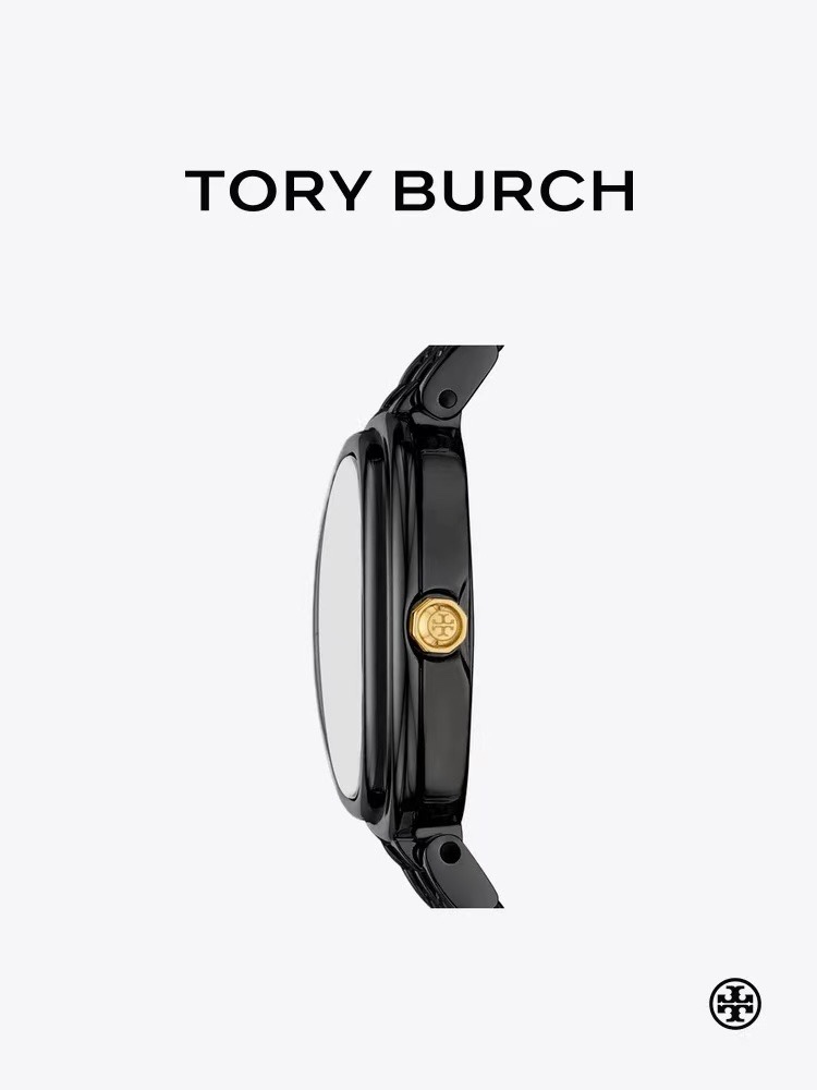 Tory Burch Women's Black & Gold-Tone Stainless Steel Chain-Link Watch TBW6033 3 i1746683479 6386 1