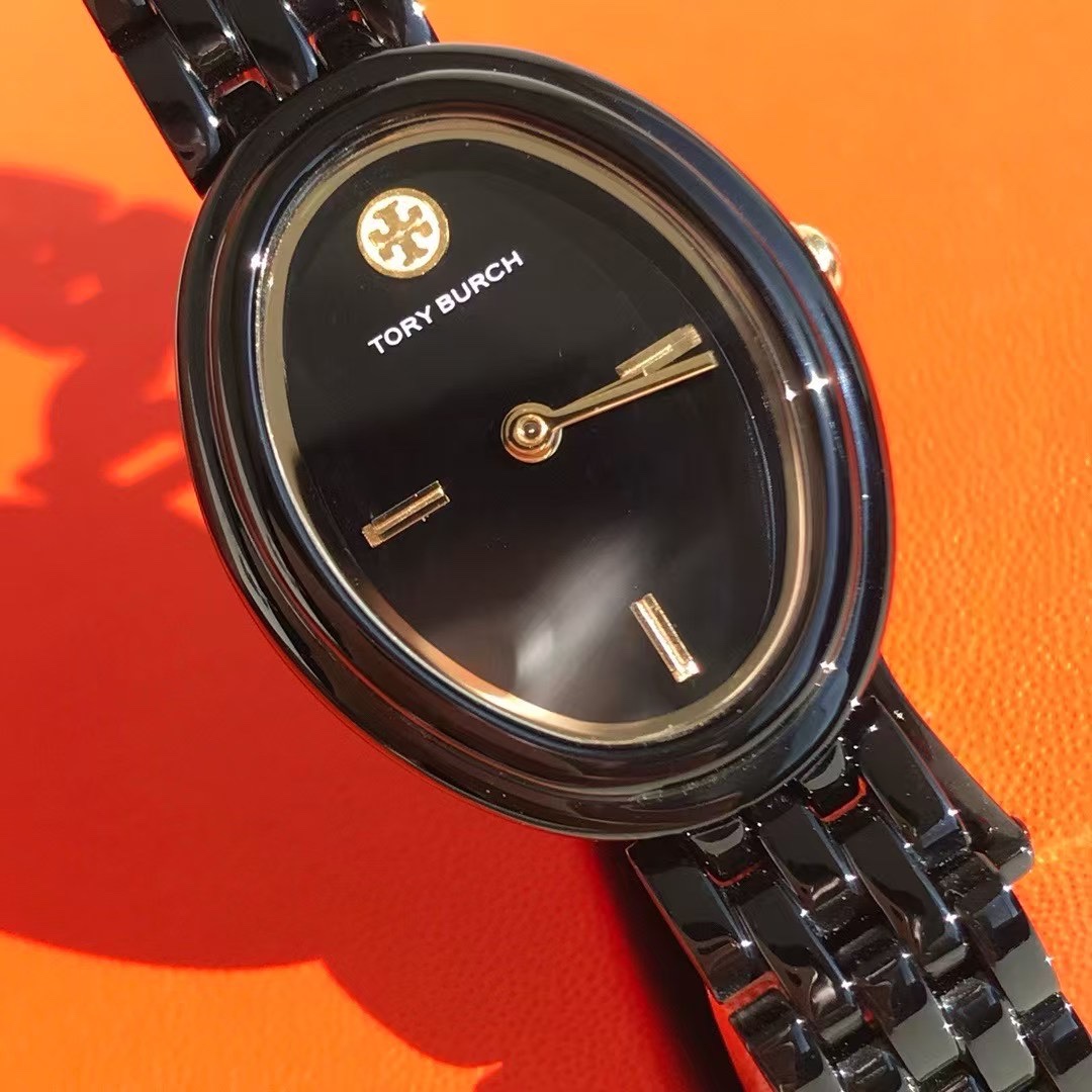 Tory Burch Women's Black & Gold-Tone Stainless Steel Chain-Link Watch TBW6033 6 i1746683479 9402 4