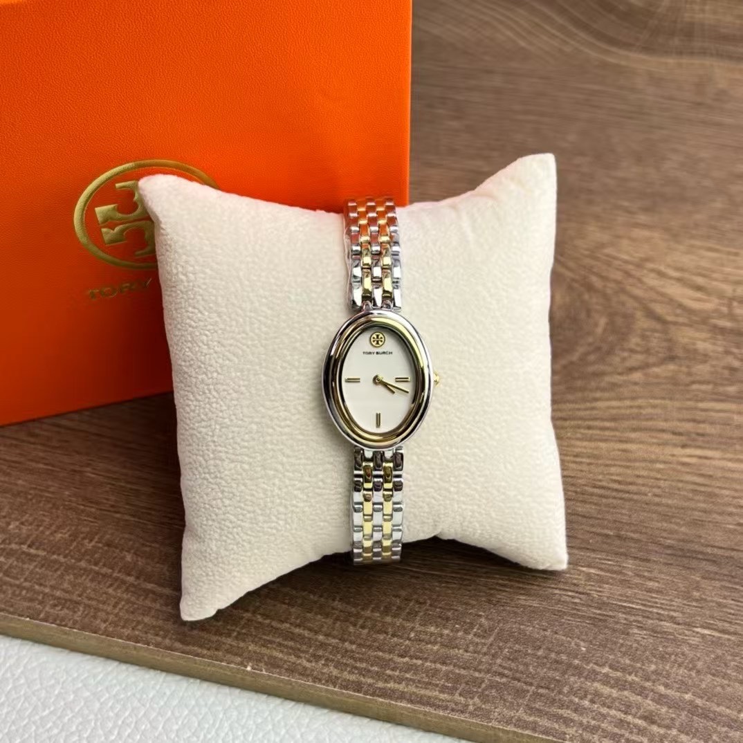 Tory Burch Women's Two-Tone Oval Link Watch, TBW6033 - Elegant Timepiece 6 i1746683510 2571 4