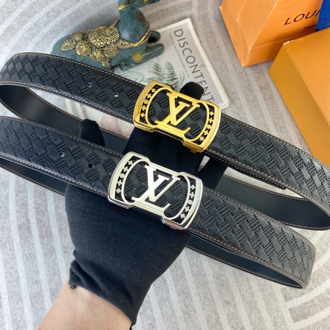 LV💕 特种皮腰带系列 ，原厂五金精品不锈钢扣，手感柔软舒适 宽3.8CM。