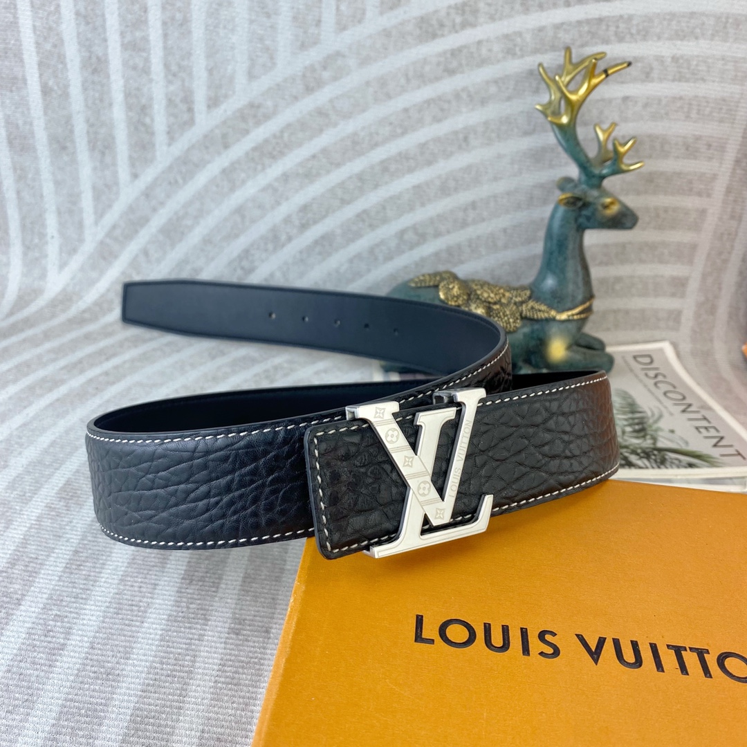 LV💕 特种皮腰带系列 ，原厂五金精品不锈钢扣，手感柔软舒适 宽3.8CM。