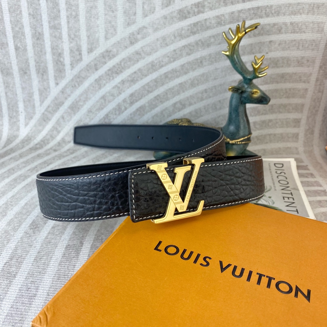 LV💕 特种皮腰带系列 ，原厂五金精品不锈钢扣，手感柔软舒适 宽3.8CM。