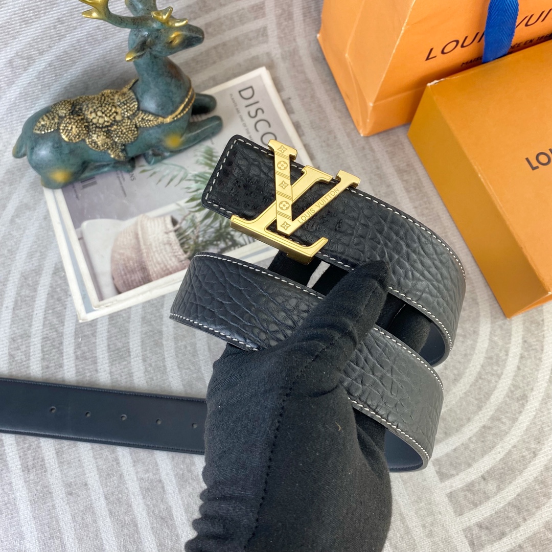 LV💕 特种皮腰带系列 ，原厂五金精品不锈钢扣，手感柔软舒适 宽3.8CM。