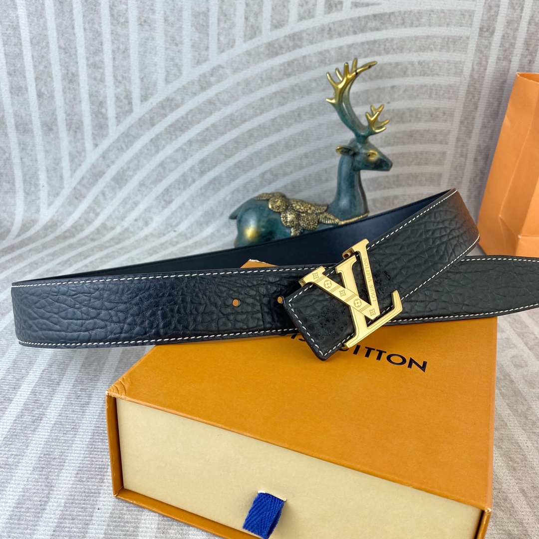 LV💕 特种皮腰带系列 ，原厂五金精品不锈钢扣，手感柔软舒适 宽3.8CM。