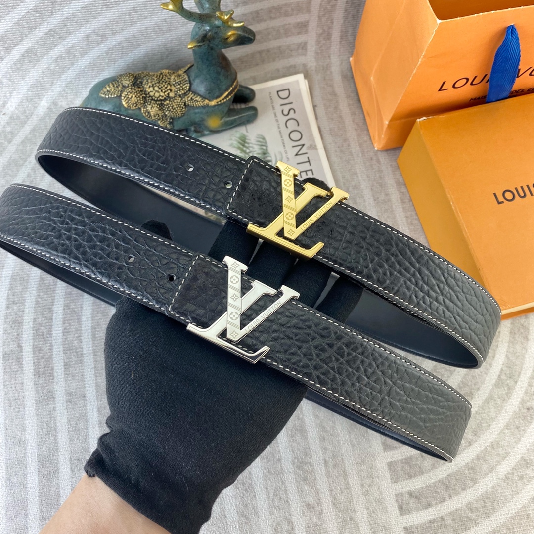 LV💕 特种皮腰带系列 ，原厂五金精品不锈钢扣，手感柔软舒适 宽3.8CM。