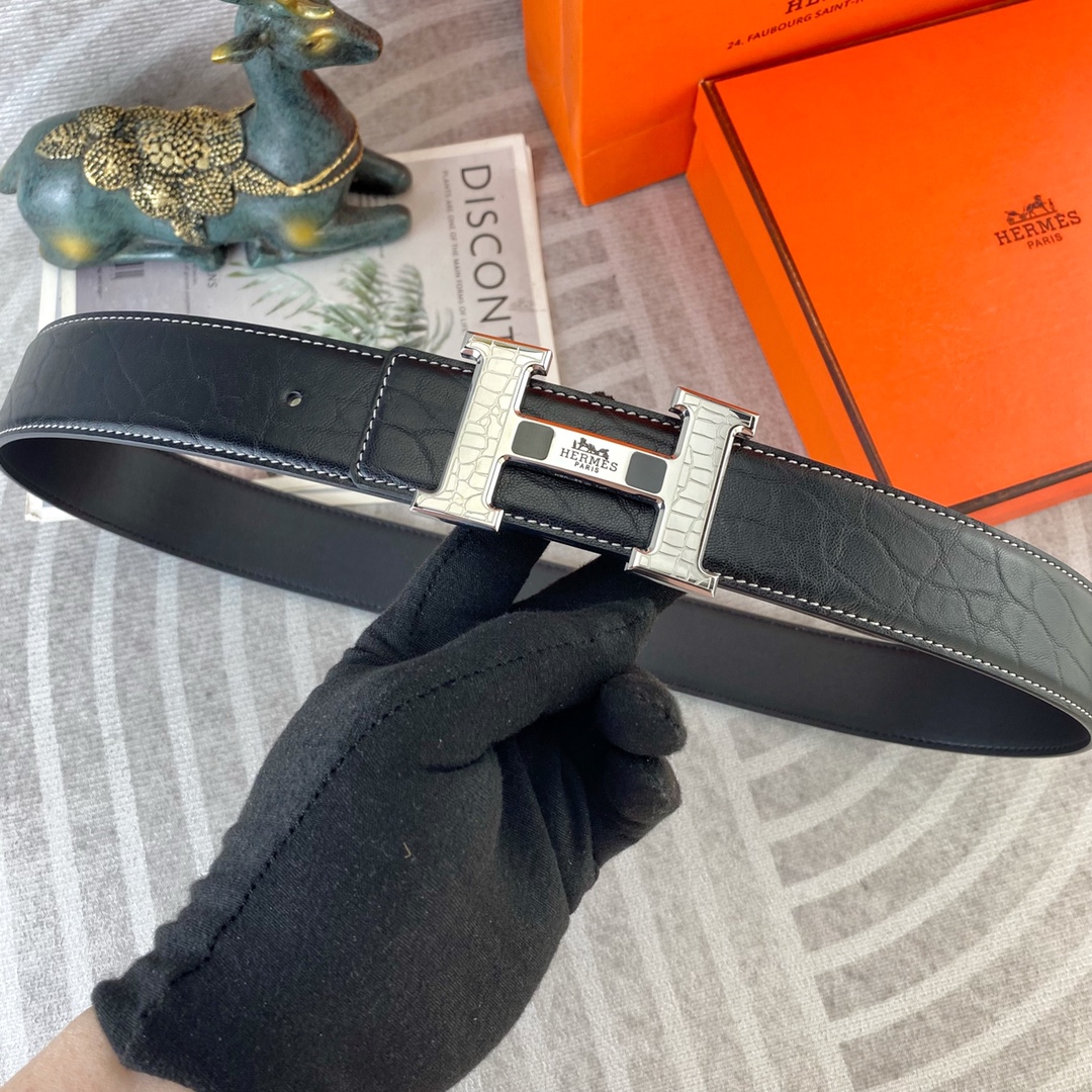 爱马仕💕 特种皮腰带系列 ，原厂五金精品不锈钢扣，手感柔软舒适 宽3.8CM。