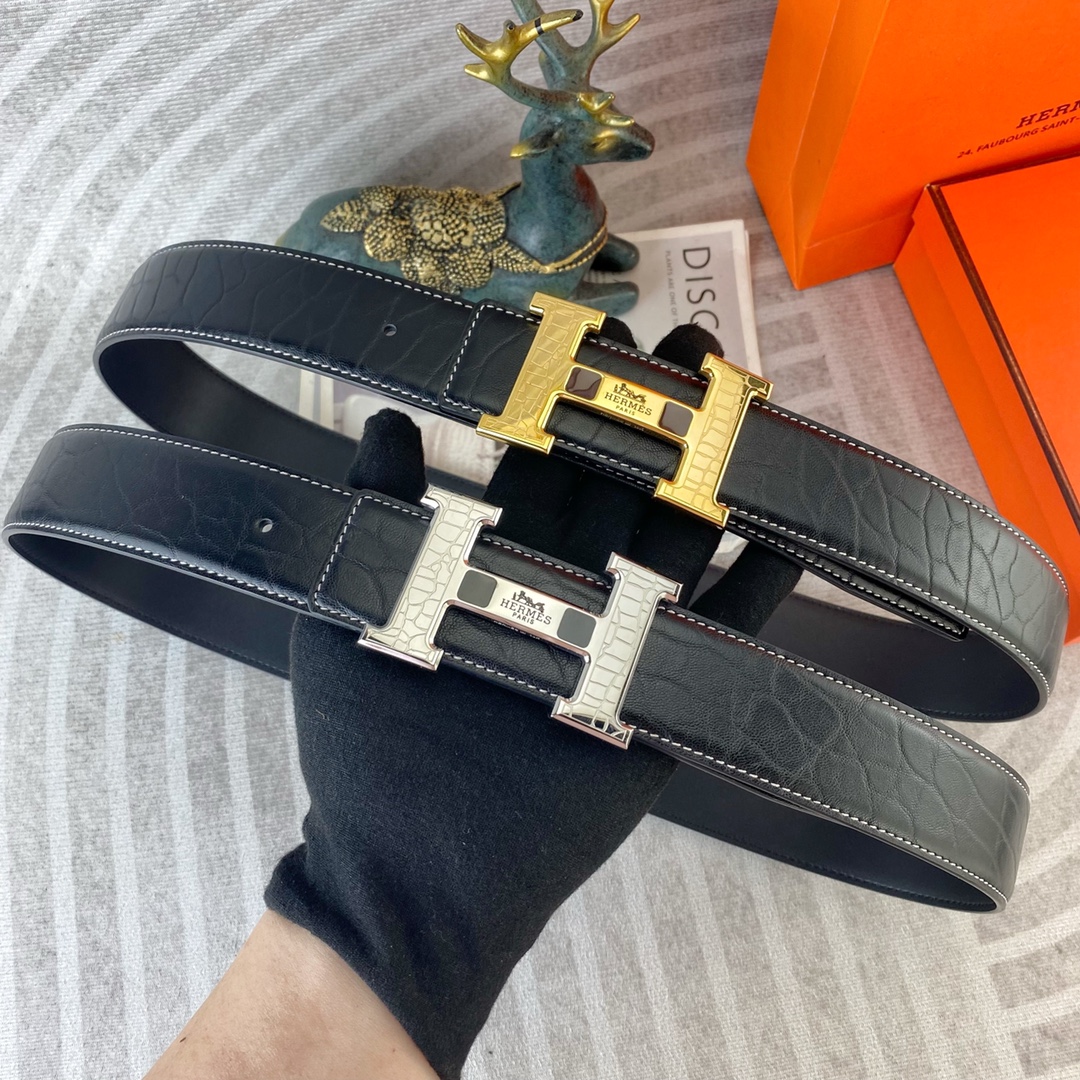 爱马仕💕 特种皮腰带系列 ，原厂五金精品不锈钢扣，手感柔软舒适 宽3.8CM。
