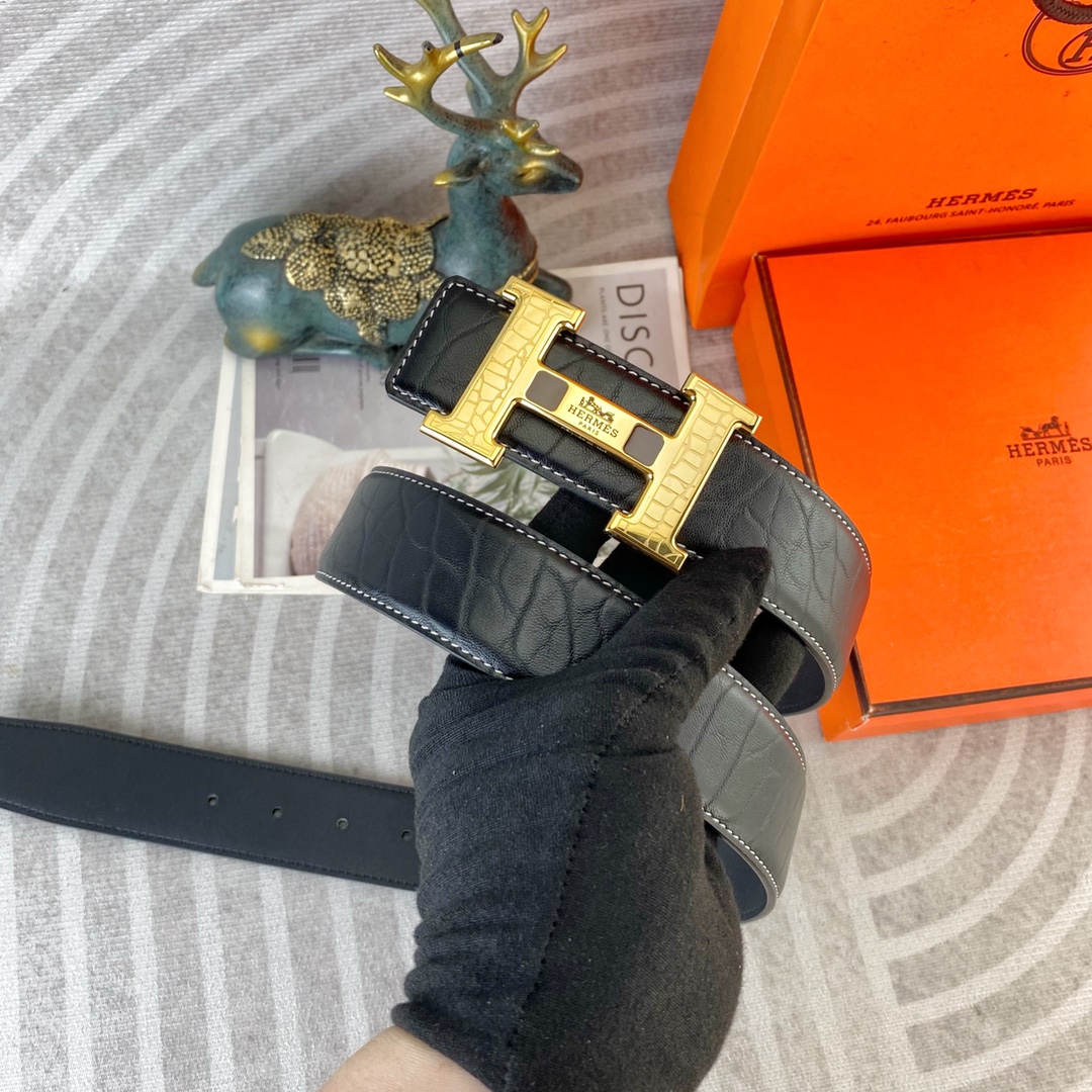 爱马仕💕 特种皮腰带系列 ，原厂五金精品不锈钢扣，手感柔软舒适 宽3.8CM。