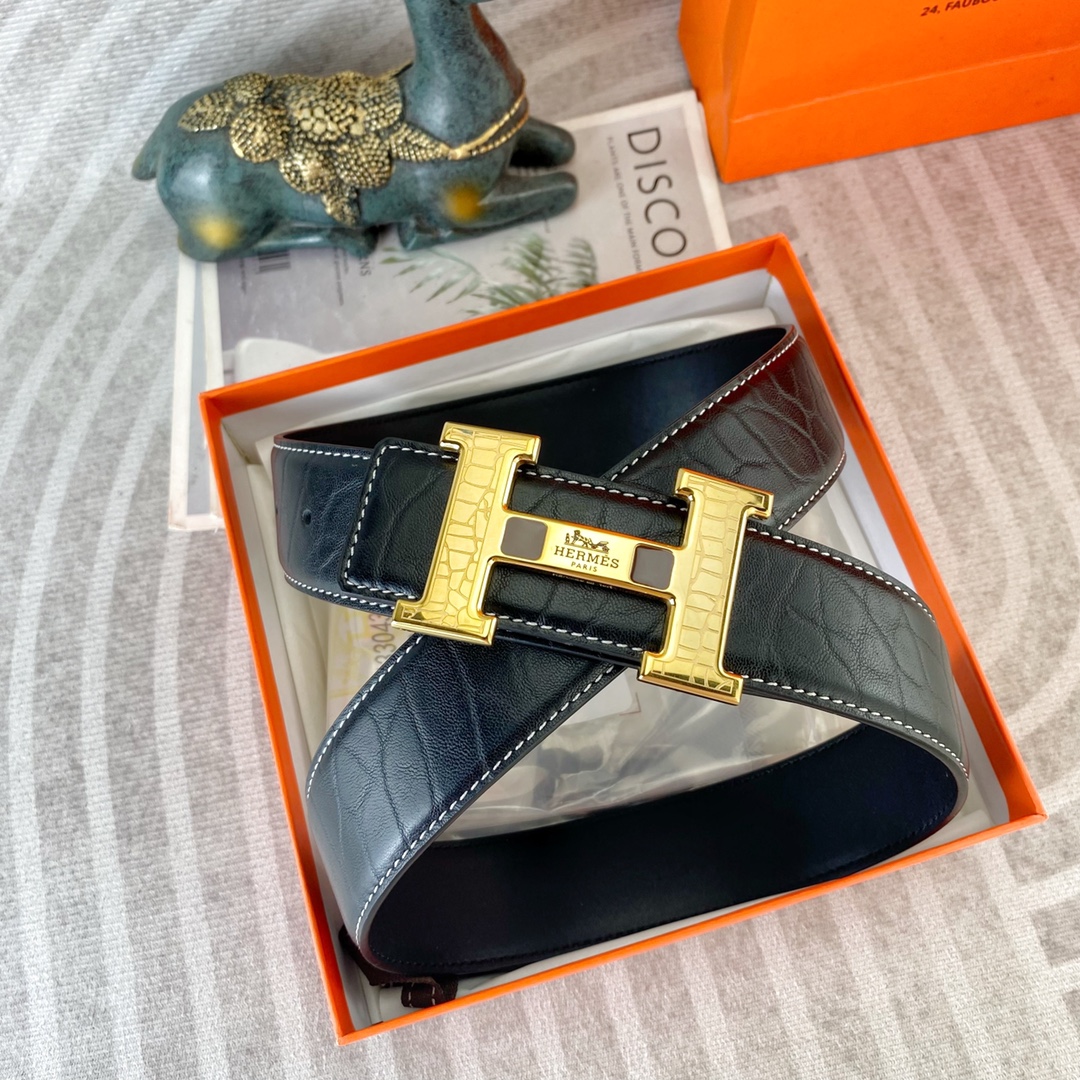 爱马仕💕 特种皮腰带系列 ，原厂五金精品不锈钢扣，手感柔软舒适 宽3.8CM。