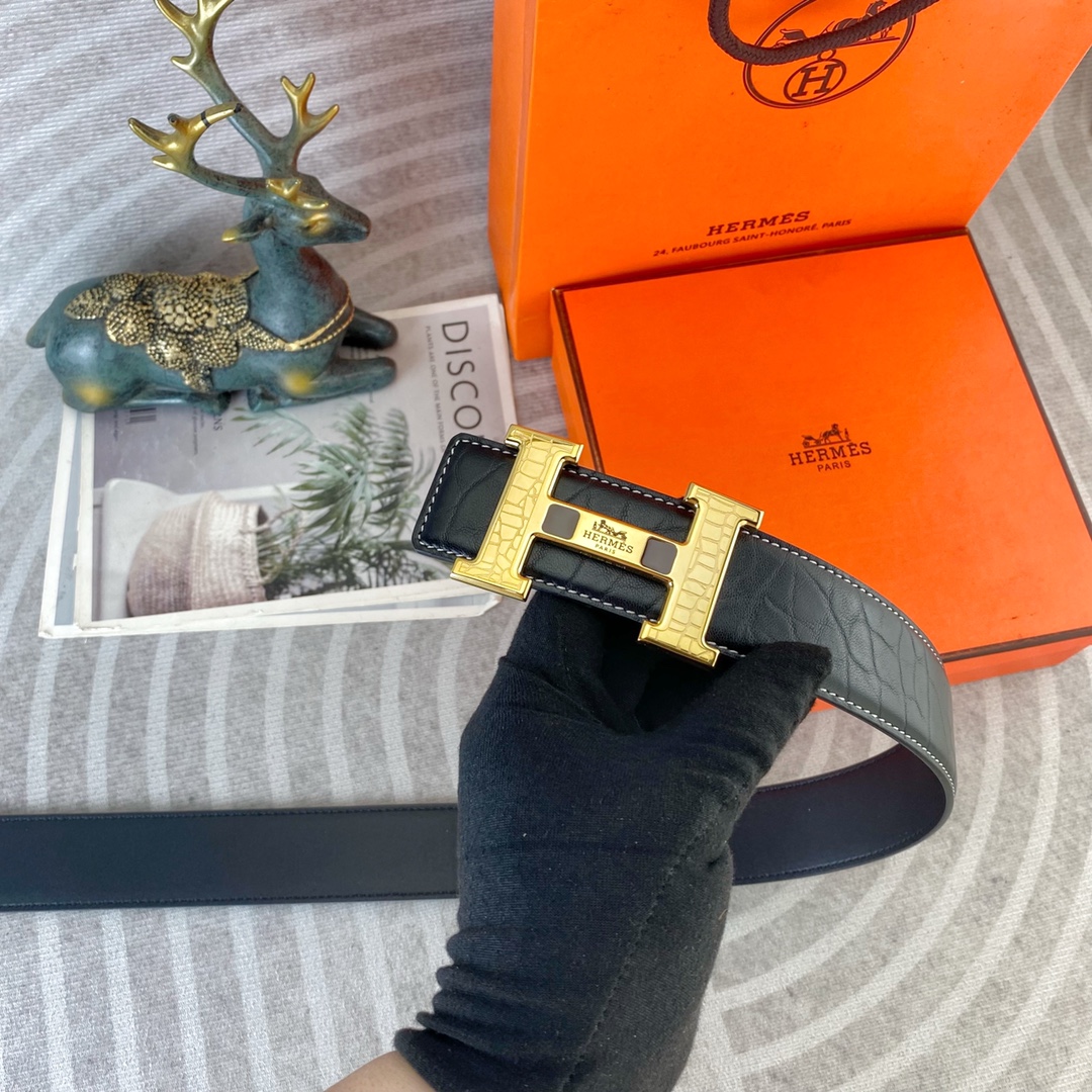 爱马仕💕 特种皮腰带系列 ，原厂五金精品不锈钢扣，手感柔软舒适 宽3.8CM。
