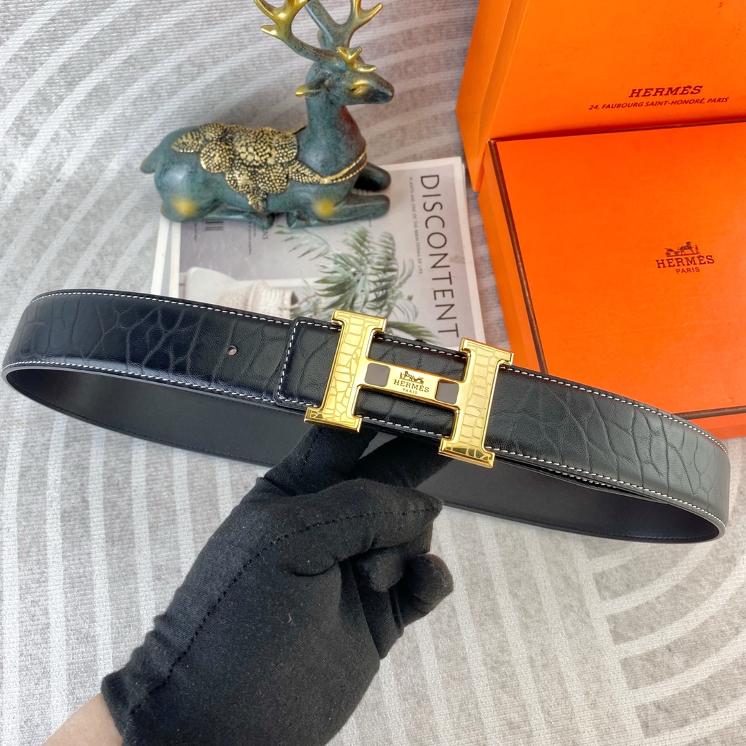 爱马仕💕 特种皮腰带系列 ，原厂五金精品不锈钢扣，手感柔软舒适 宽3.8CM。