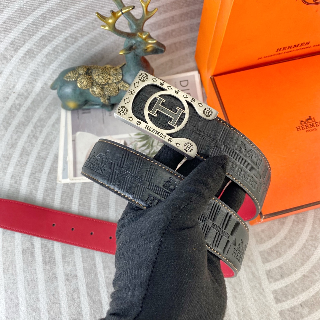 爱马仕💕 特种皮腰带系列 ，原厂五金精品不锈钢扣，手感柔软舒适 宽3.8CM。