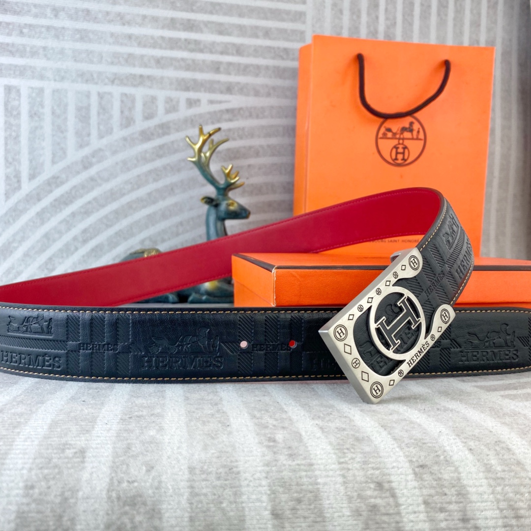 爱马仕💕 特种皮腰带系列 ，原厂五金精品不锈钢扣，手感柔软舒适 宽3.8CM。