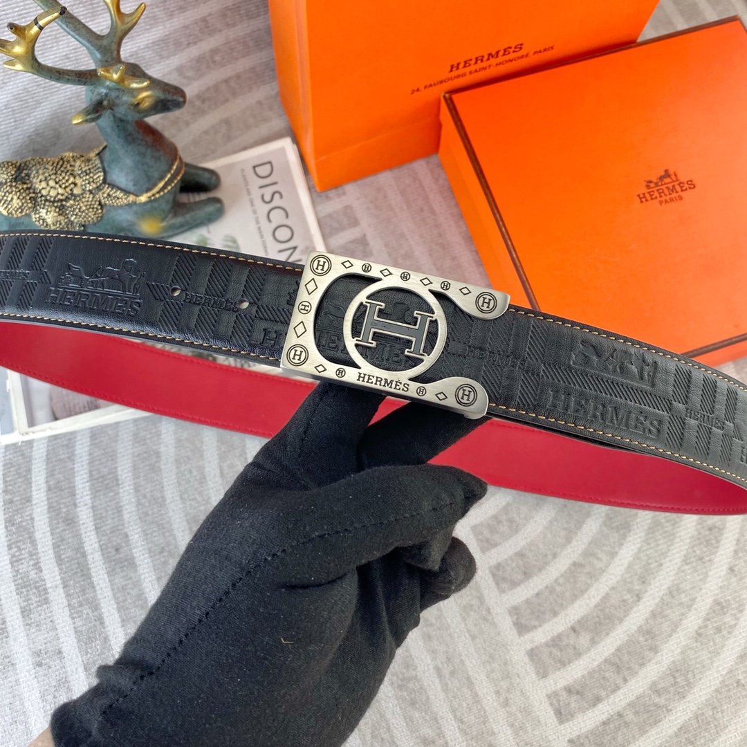 爱马仕💕 特种皮腰带系列 ，原厂五金精品不锈钢扣，手感柔软舒适 宽3.8CM。