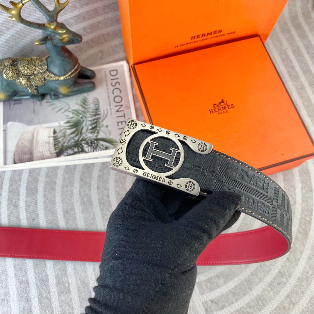 爱马仕💕 特种皮腰带系列 ，原厂五金精品不锈钢扣，手感柔软舒适 宽3.8CM。