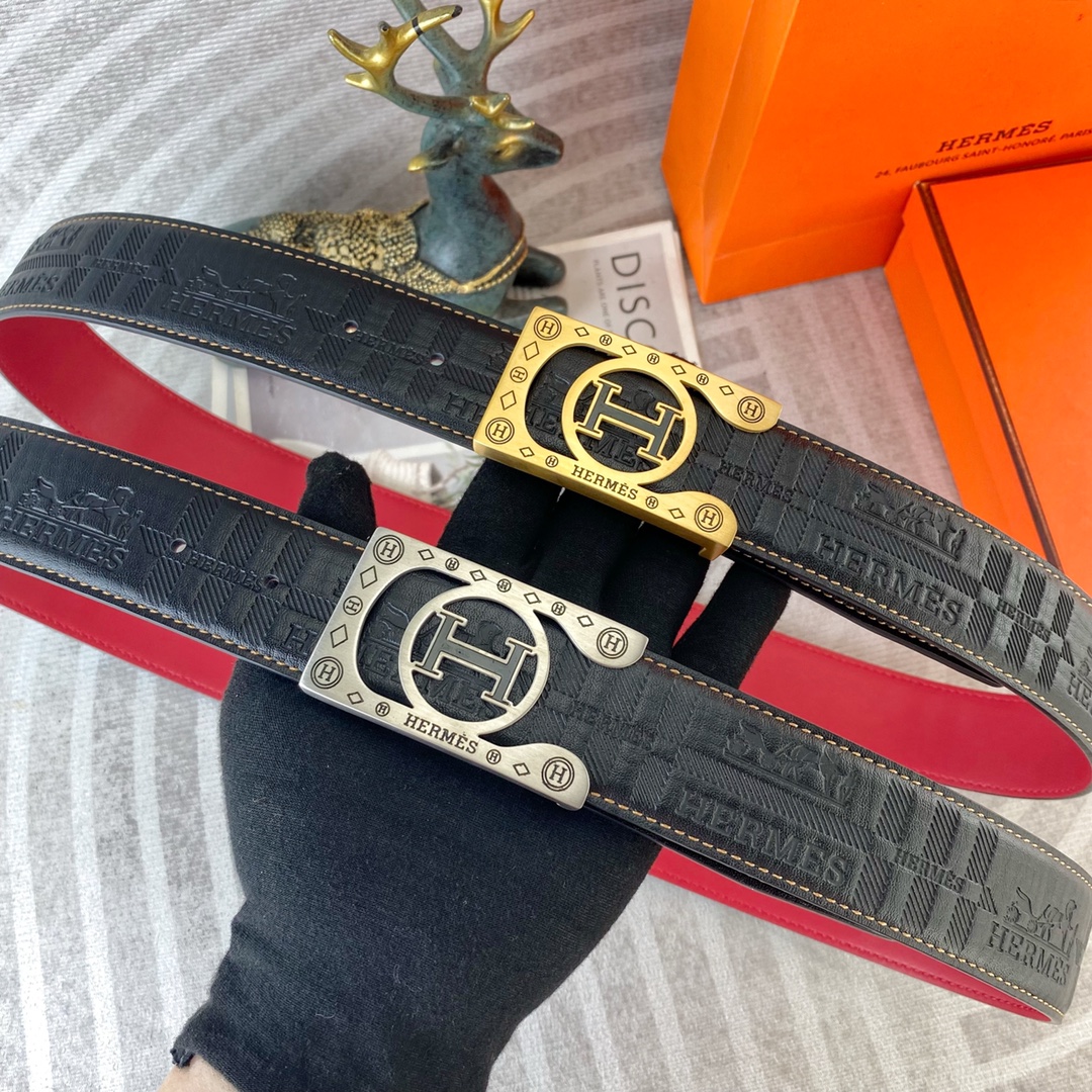 爱马仕💕 特种皮腰带系列 ，原厂五金精品不锈钢扣，手感柔软舒适 宽3.8CM。