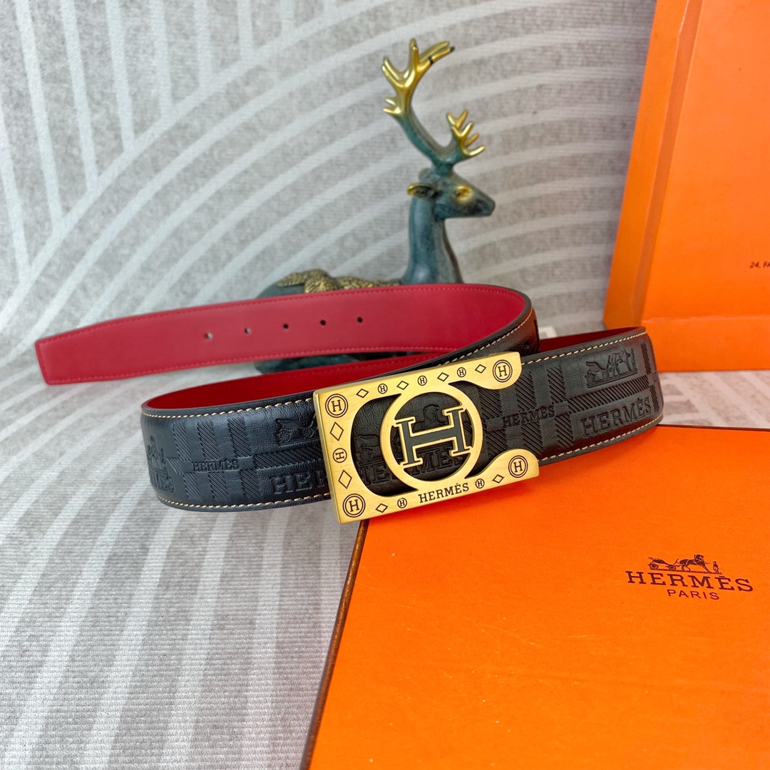 爱马仕💕 特种皮腰带系列 ，原厂五金精品不锈钢扣，手感柔软舒适 宽3.8CM。