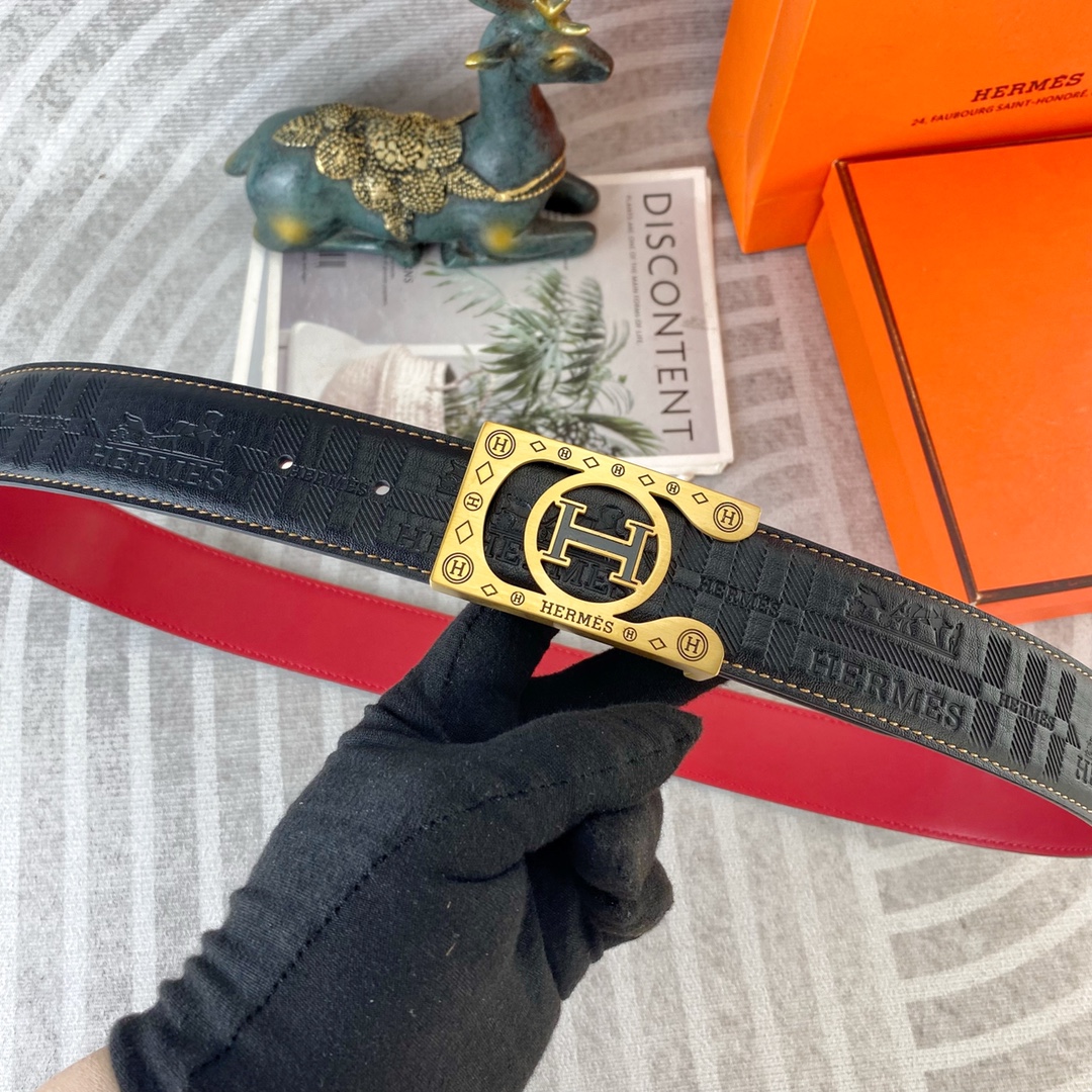 爱马仕💕 特种皮腰带系列 ，原厂五金精品不锈钢扣，手感柔软舒适 宽3.8CM。
