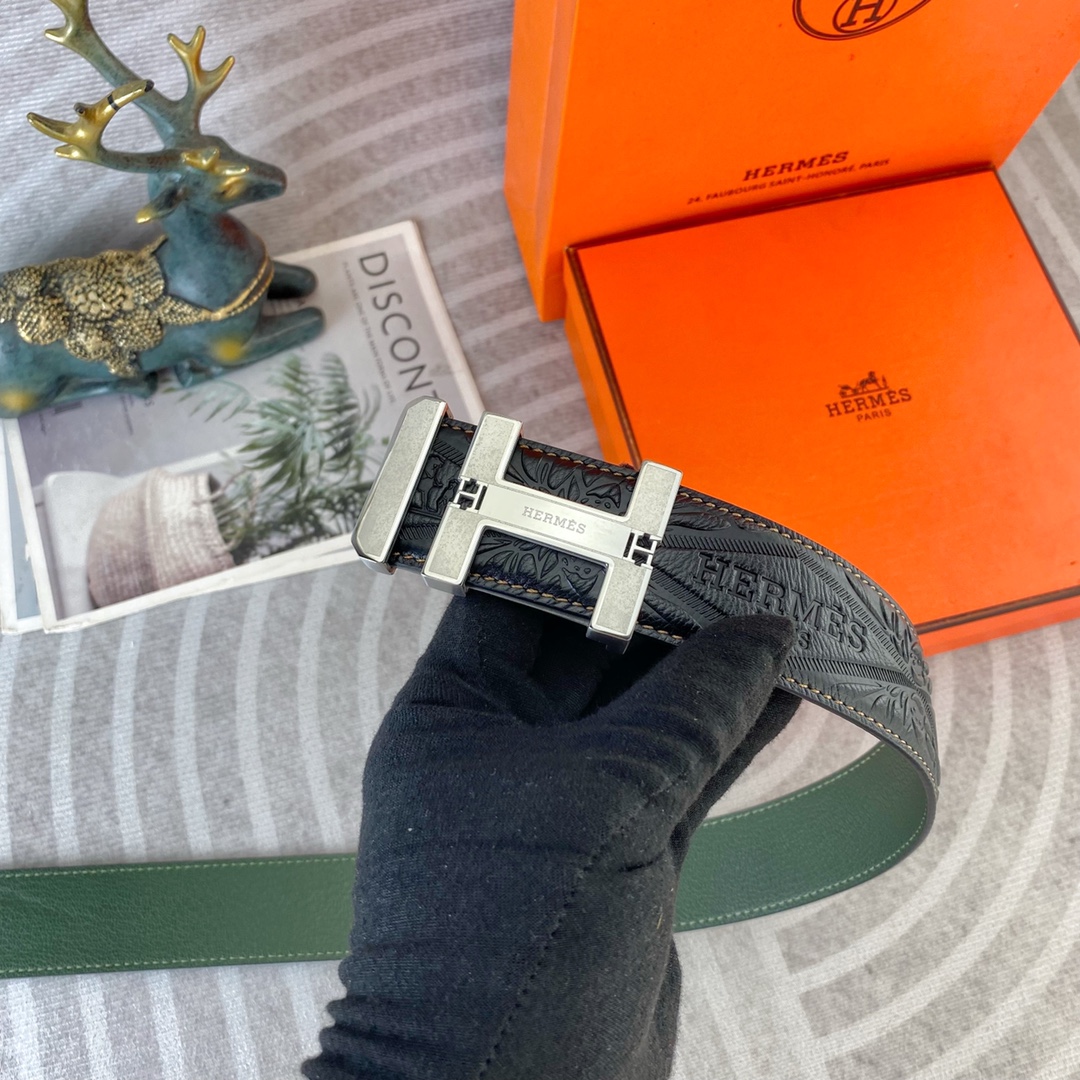 爱马仕💕 特种皮腰带系列 ，原厂五金精品不锈钢扣，手感柔软舒适 宽3.8CM。