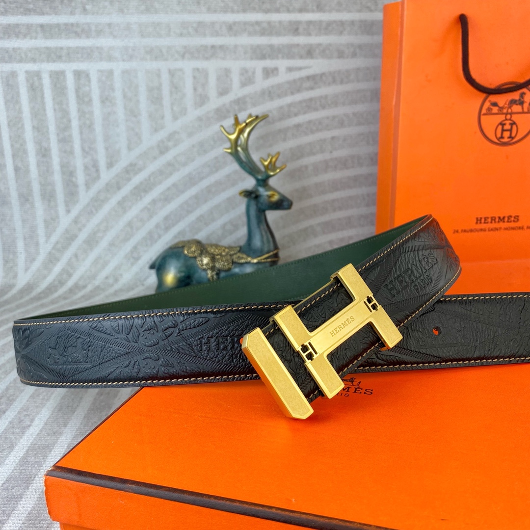 爱马仕💕 特种皮腰带系列 ，原厂五金精品不锈钢扣，手感柔软舒适 宽3.8CM。