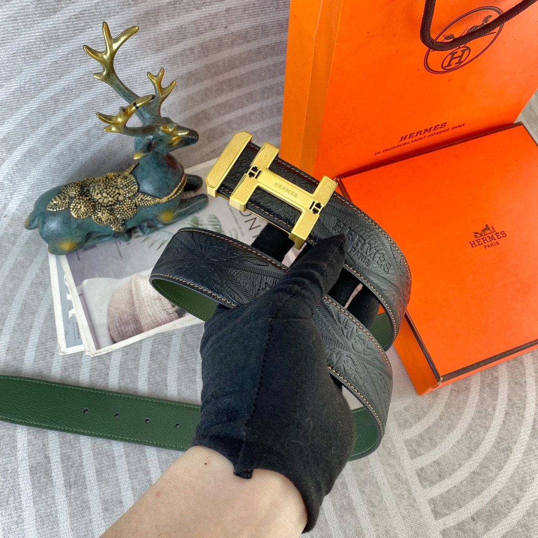 爱马仕💕 特种皮腰带系列 ，原厂五金精品不锈钢扣，手感柔软舒适 宽3.8CM。