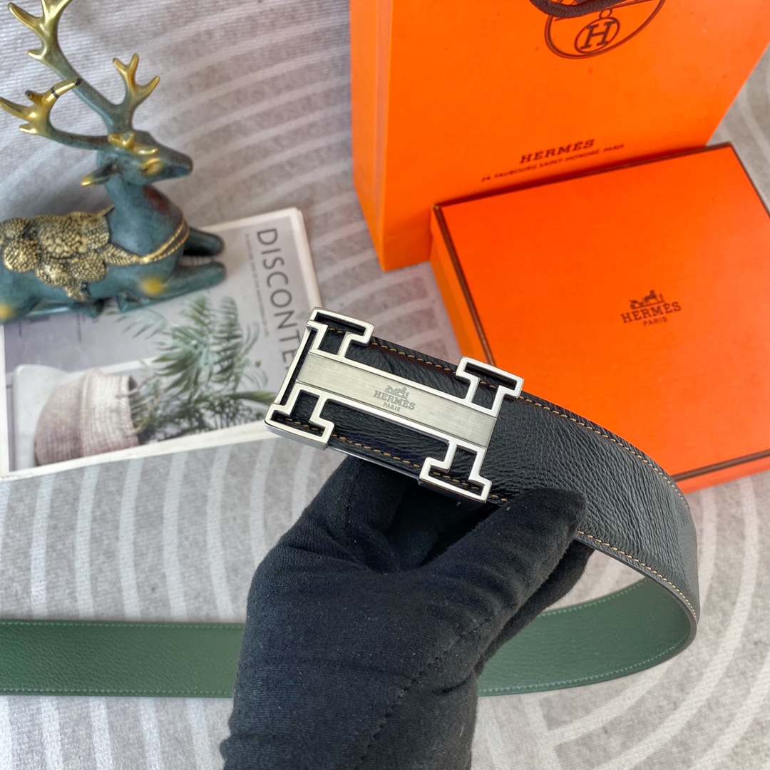 爱马仕💕 特种皮腰带系列 ，原厂五金精品不锈钢扣，手感柔软舒适 宽3.8CM。