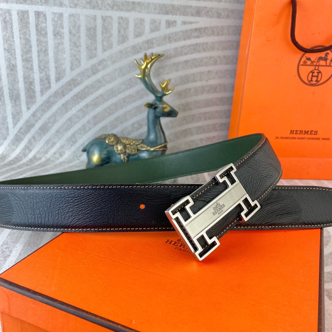 爱马仕💕 特种皮腰带系列 ，原厂五金精品不锈钢扣，手感柔软舒适 宽3.8CM。