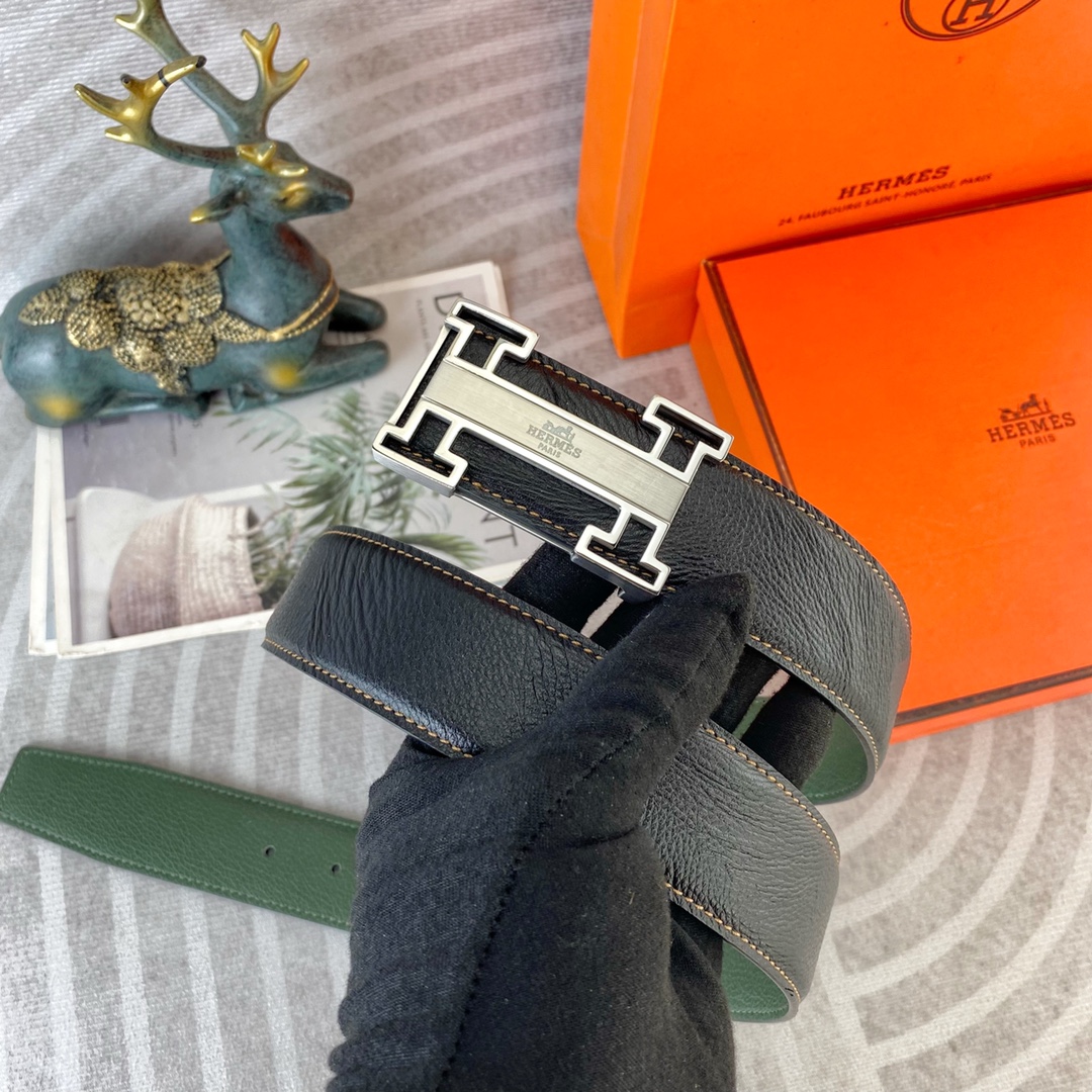 爱马仕💕 特种皮腰带系列 ，原厂五金精品不锈钢扣，手感柔软舒适 宽3.8CM。