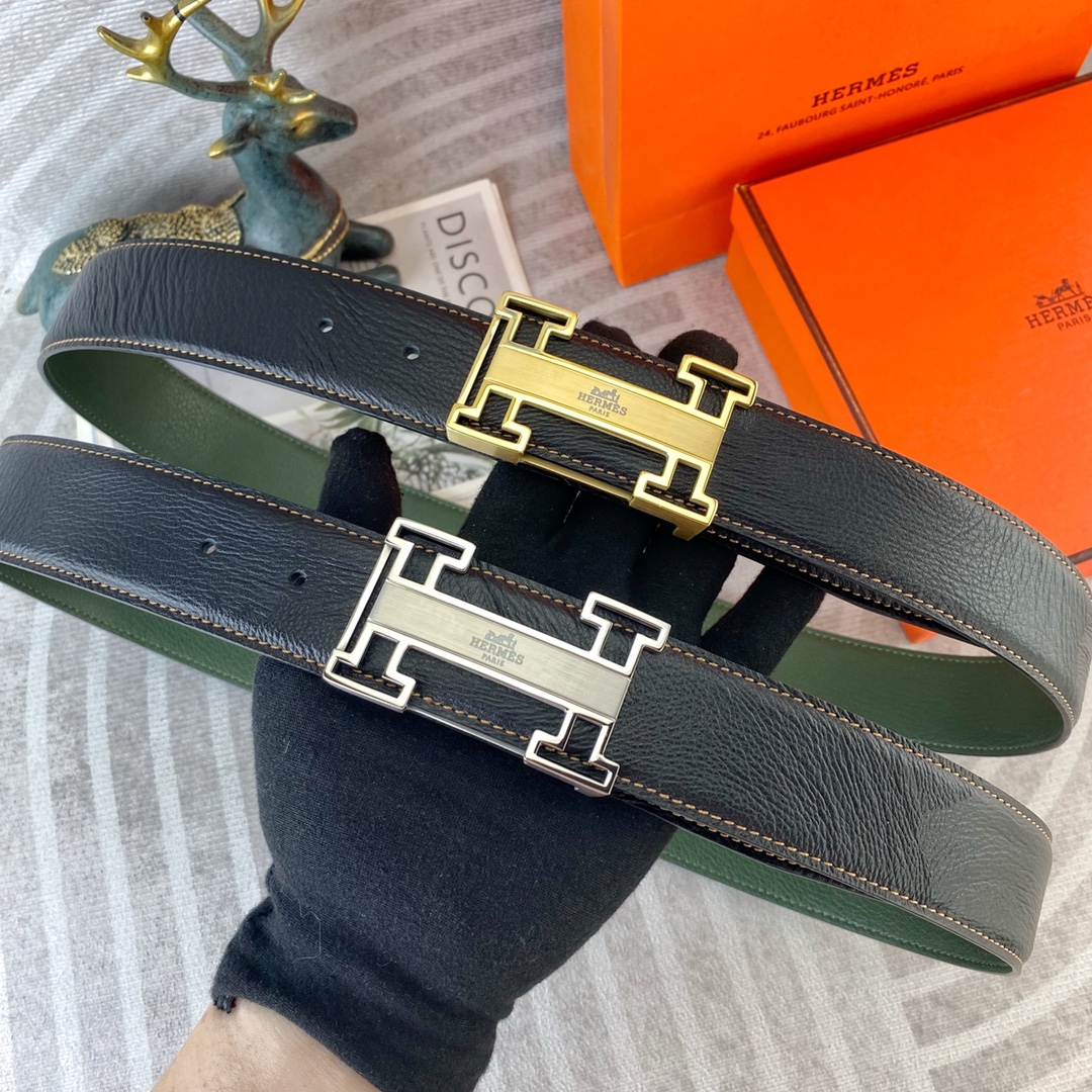 爱马仕💕 特种皮腰带系列 ，原厂五金精品不锈钢扣，手感柔软舒适 宽3.8CM。