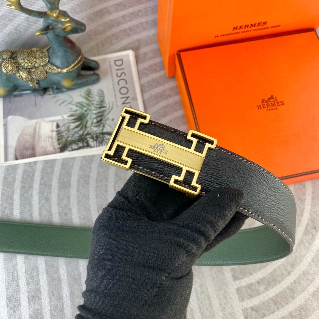爱马仕💕 特种皮腰带系列 ，原厂五金精品不锈钢扣，手感柔软舒适 宽3.8CM。