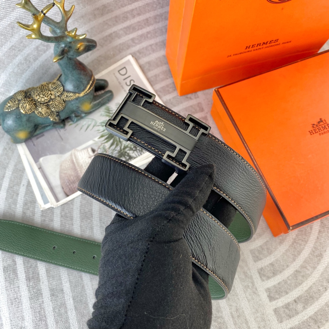 爱马仕💕 特种皮腰带系列 ，原厂五金精品不锈钢扣，手感柔软舒适 宽3.8CM。