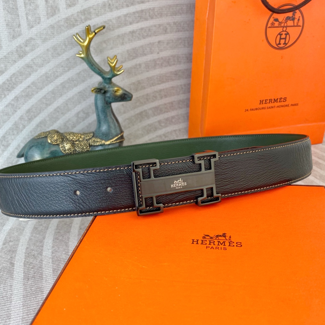 爱马仕💕 特种皮腰带系列 ，原厂五金精品不锈钢扣，手感柔软舒适 宽3.8CM。