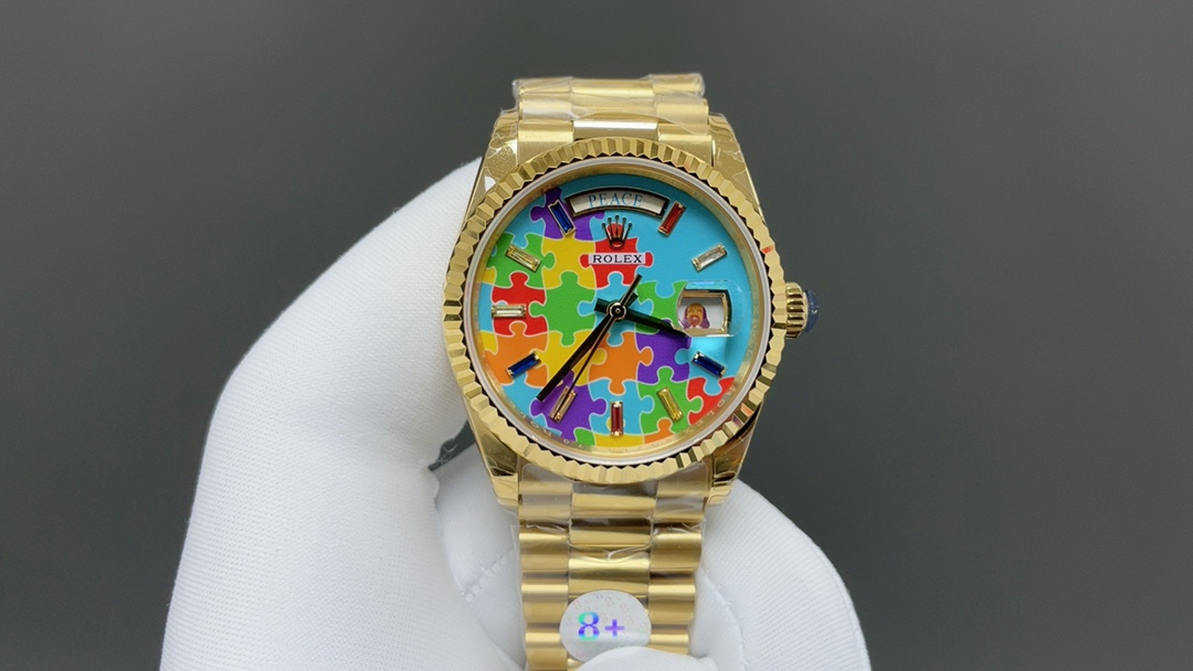 NO:393004,Today's recommended new DD weekly calendar model gold 36mm machine top quality real-life shipping, gold19860909今日推荐新款DD星期日历型 黄金 36mm 机 顶级品质 出货实拍,,gold,Watch