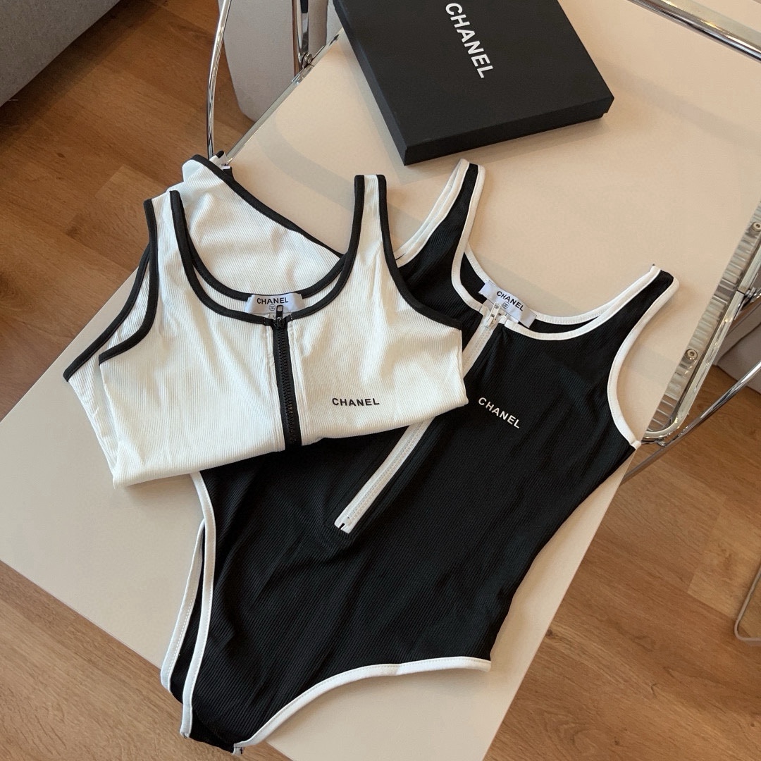 P
Chanel香奈儿官方新款泳衣连体比基尼👙，高端定制，S M L XL