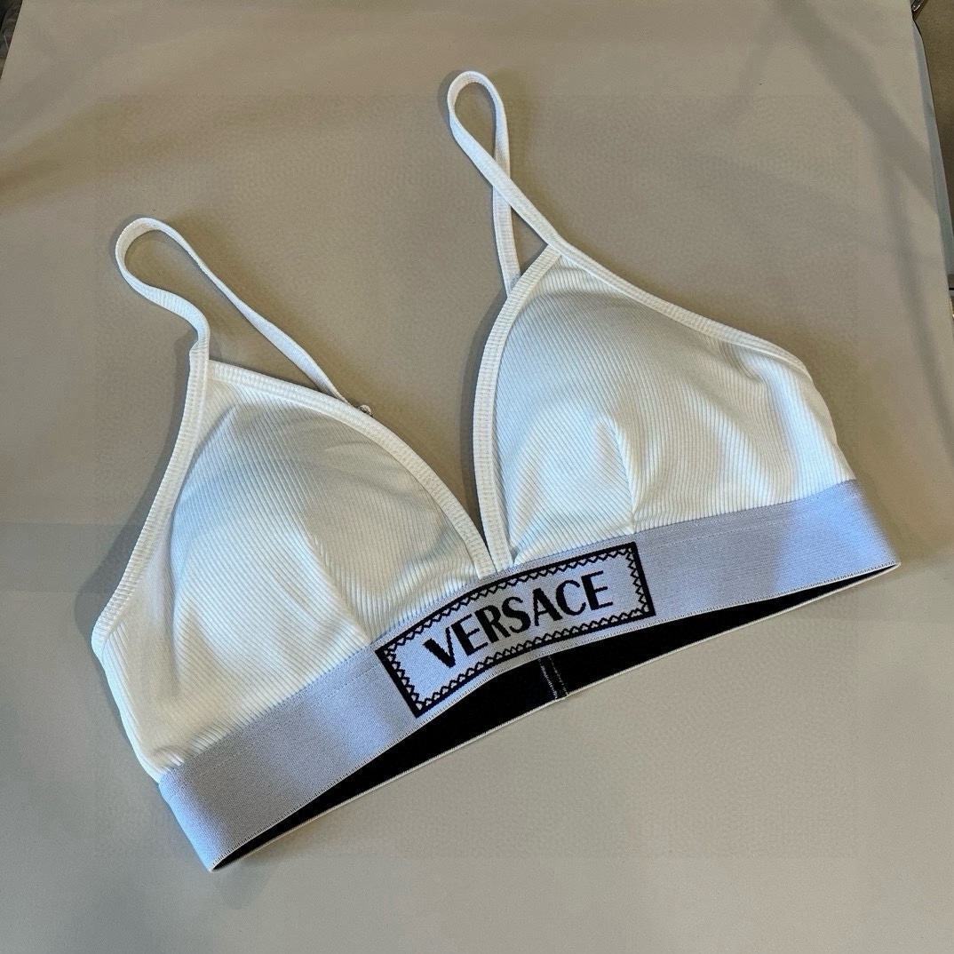 P
Versac*新款织带比基尼分体泳衣套装 黑色白色ＳＭＬ
