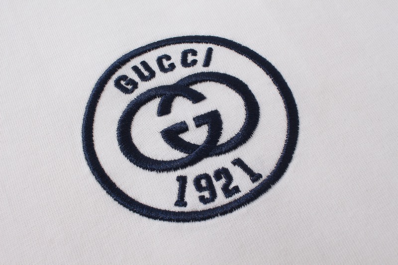 古驰/Gucci 夏季新品 互扣式双G刺绣标识圆领短袖T恤