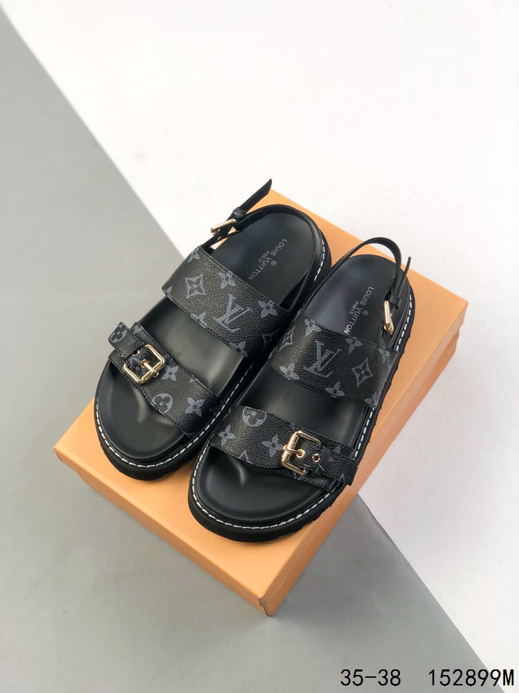 Louis Vuitton Sandal Flat Comfort Sandal, Large Logo Print, Thick Bottom, Height Increasing, Casual 8 i1746718263 1156 6