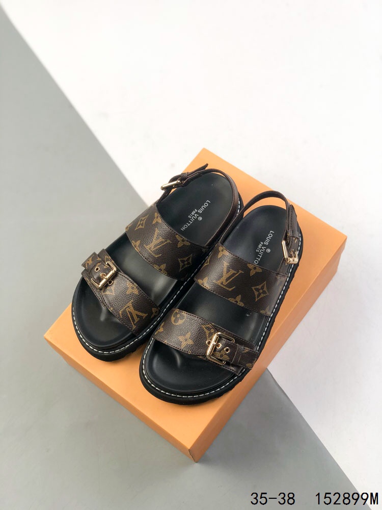 Louis Vuitton Sandal Flat Comfort Sandal, Large Logo Print, Thick Bottom, Height Increasing, Casual 3 i1746718263 3362 1