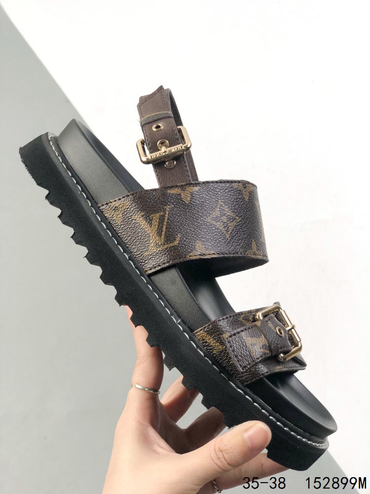 Louis Vuitton Sandal Flat Comfort Sandal, Large Logo Print, Thick Bottom, Height Increasing, Casual 5 i1746718263 8779 3
