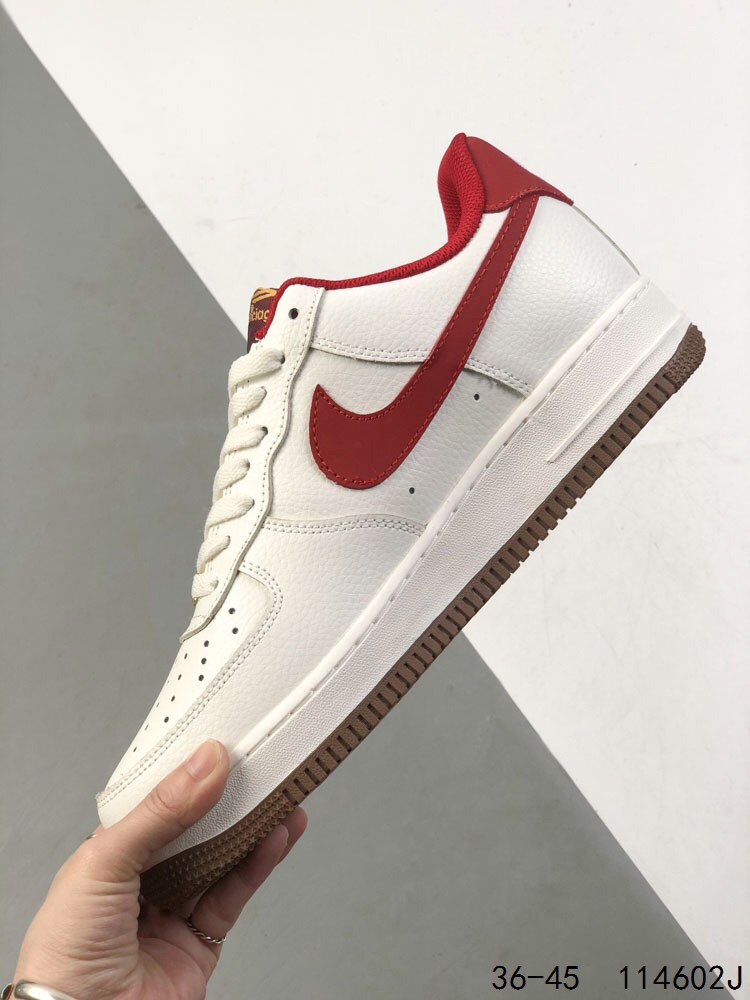 Nike Air Force 1 Low Casual Sneakers - White/Red, Men's Athletic Shoes 4 i1746718564 8494 2