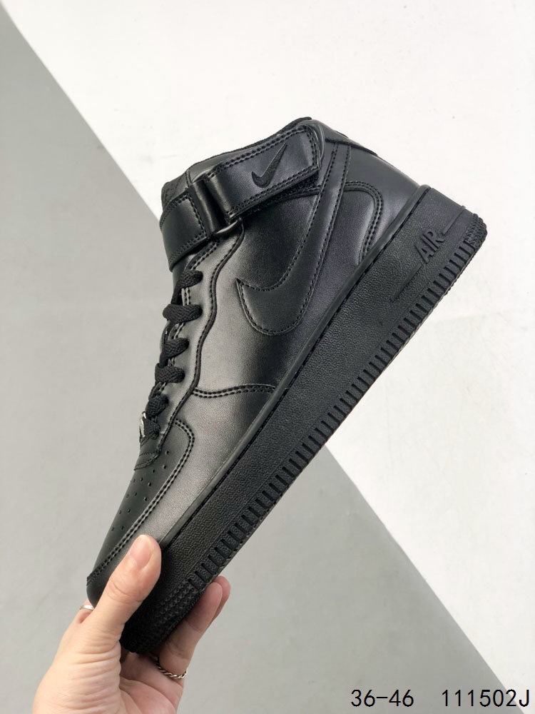 Nike Air Force 1 Mid Black Leather High-Top Sneaker for Men and Women 7 i1746718644 4834 5