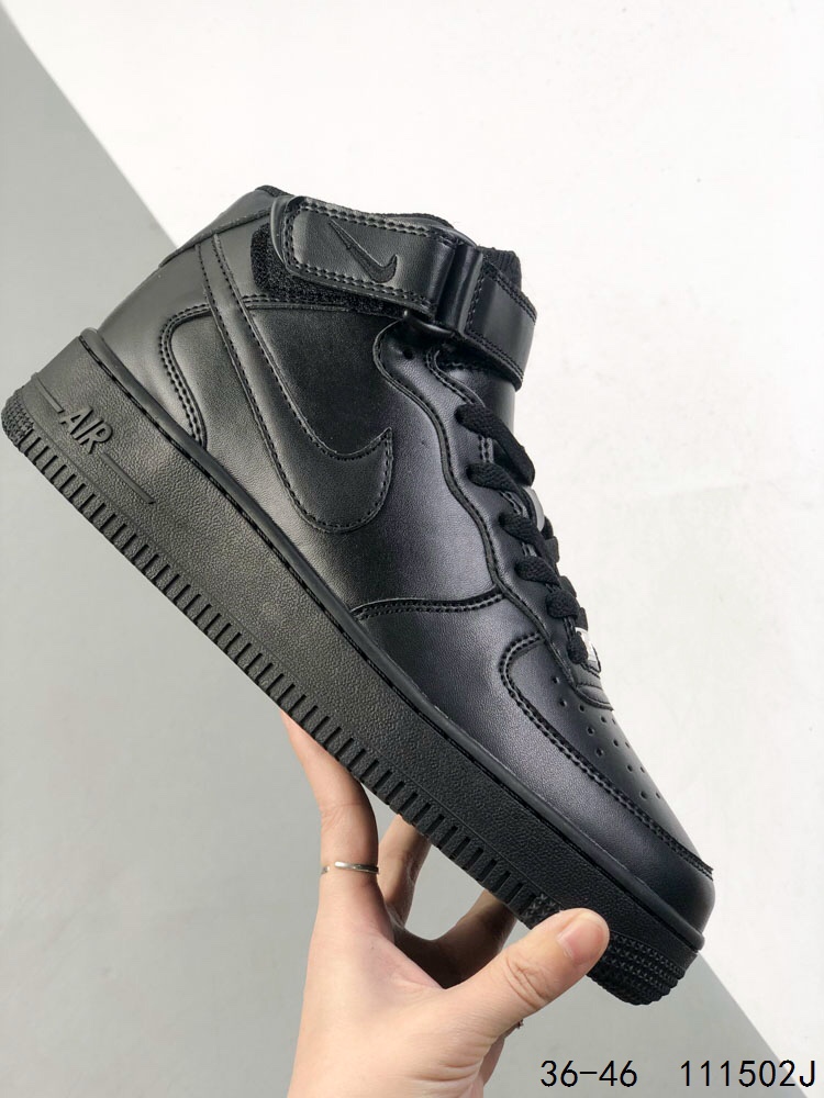 Nike Air Force 1 Mid Black Leather High-Top Sneaker for Men and Women 5 i1746718644 8421 3